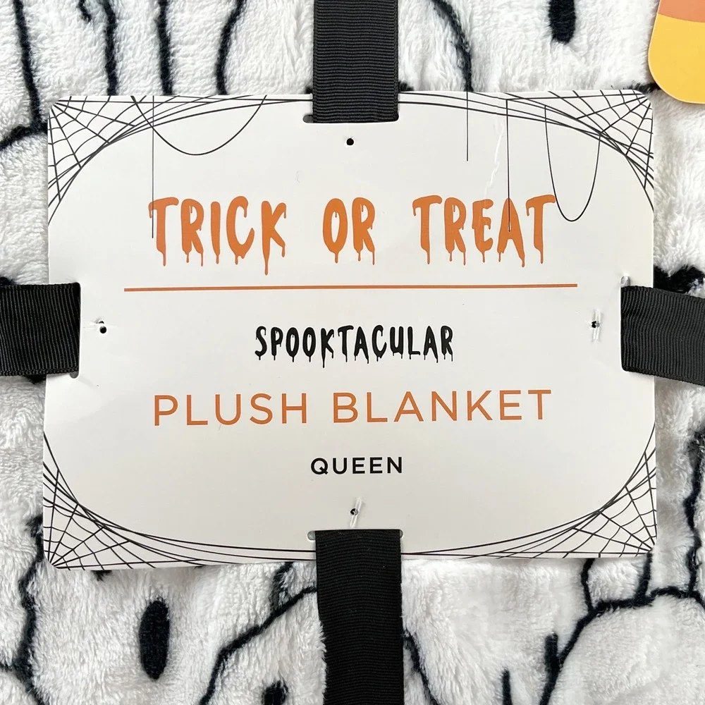 Trick or Treat Spooktacular Plush Blanket Queen 90x90 Halloween Ghost